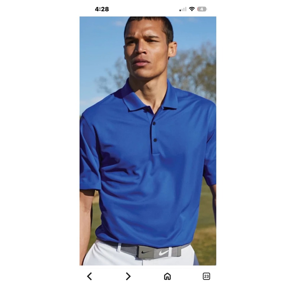 NIKE GOLF DRI-FIT Mens Polo Shirt Royal Blue XL Jacobs Alliance Group Embroidery